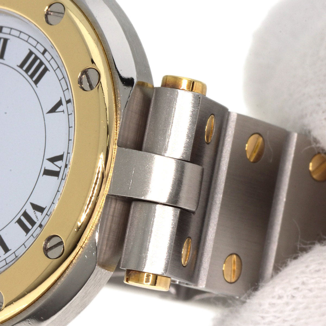 CARTIER Watches Quartz Stainless Steel , SSxK18YG , K18YG gold Santos Round SM white dial Women Used Authentic