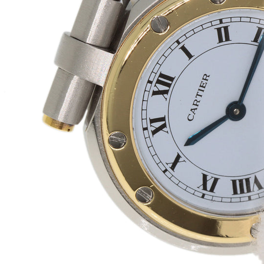 CARTIER Watches Quartz Stainless Steel , SSxK18YG , K18YG gold Santos Round SM white dial Women Used Authentic