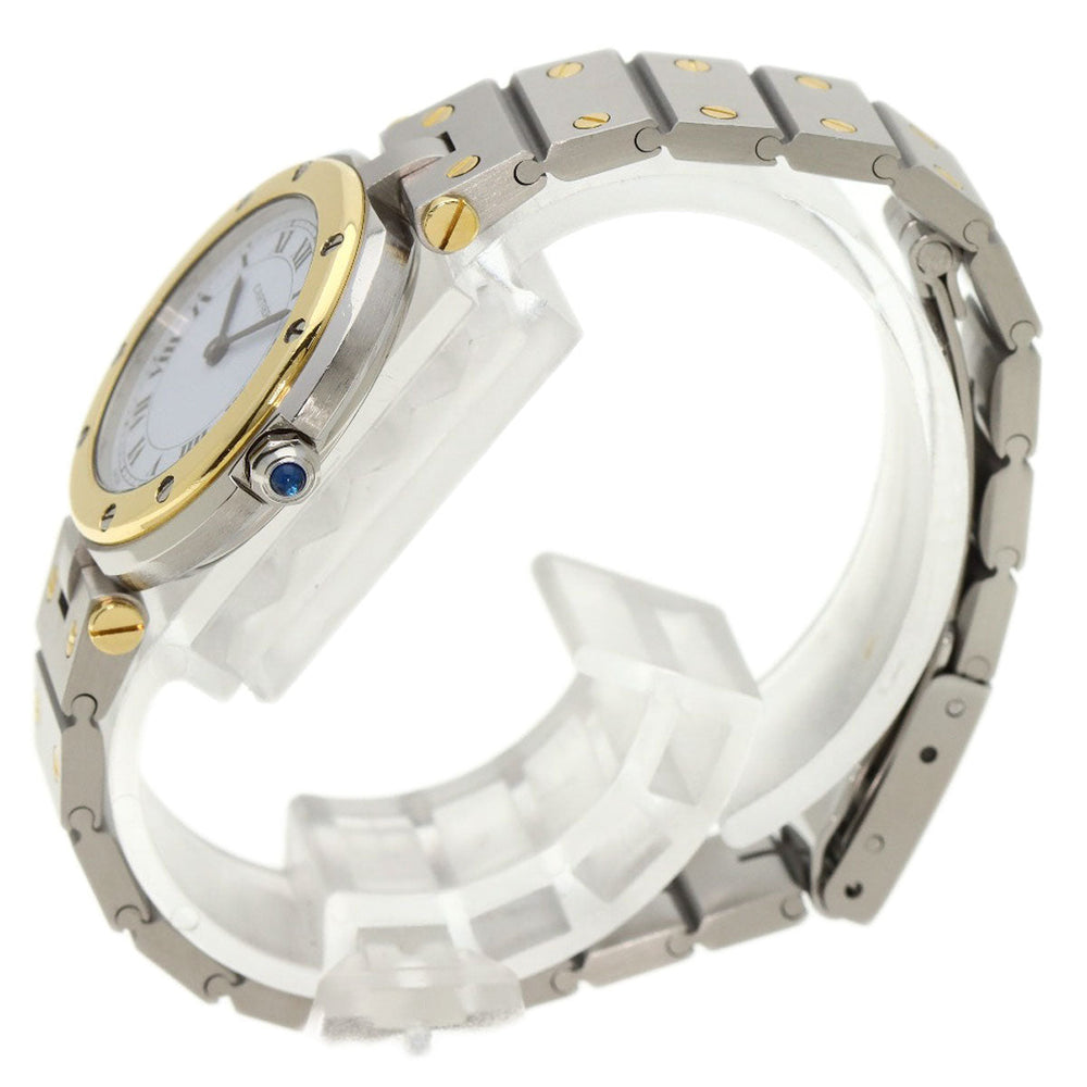 CARTIER Watches Quartz Stainless Steel , SSxK18YG , K18YG gold Santos Round SM white dial Women Used Authentic