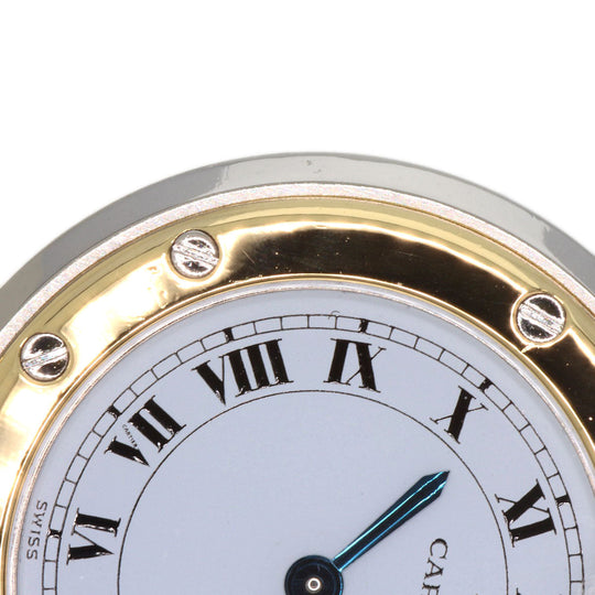 CARTIER Watches Quartz Stainless Steel , SSxK18YG , K18YG gold Santos Round SM white dial Women Used Authentic