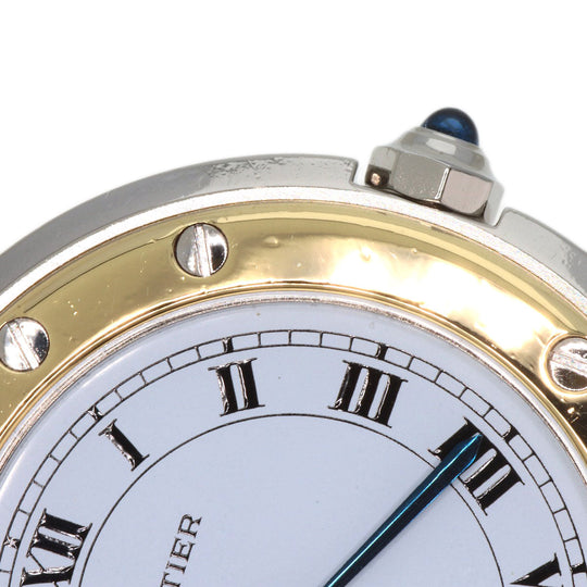 CARTIER Watches Quartz Stainless Steel , SSxK18YG , K18YG gold Santos Round SM white dial Women Used Authentic