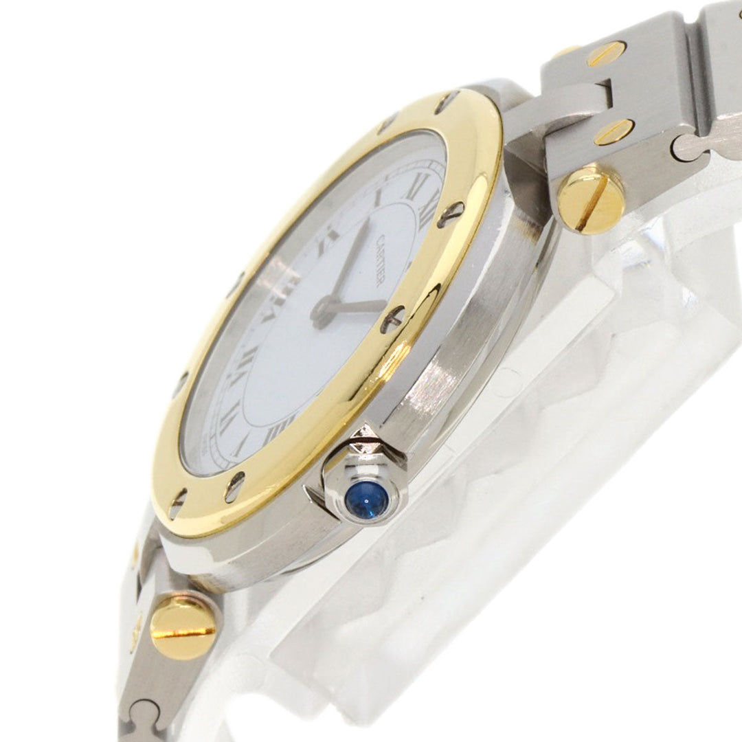 CARTIER Watches Quartz Stainless Steel , SSxK18YG , K18YG gold Santos Round SM white dial Women Used Authentic