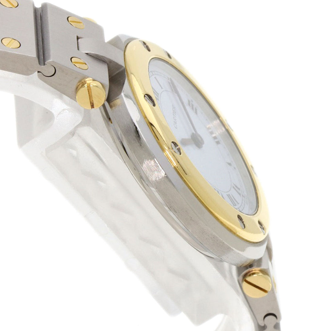 CARTIER Watches Quartz Stainless Steel , SSxK18YG , K18YG gold Santos Round SM white dial Women Used Authentic