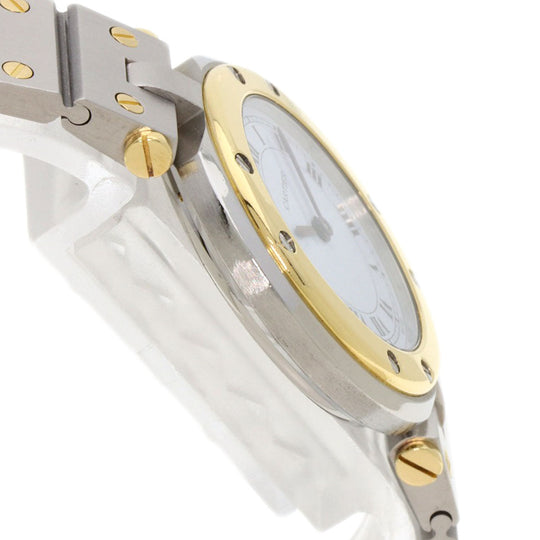 CARTIER Watches Quartz Stainless Steel , SSxK18YG , K18YG gold Santos Round SM white dial Women Used Authentic