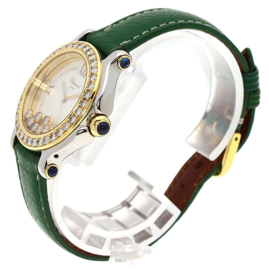 Chopard Watches Quartz 27/8237-23/11 Stainless Steel gold Happy Sports 7P Bezel Diamond Ivory dial