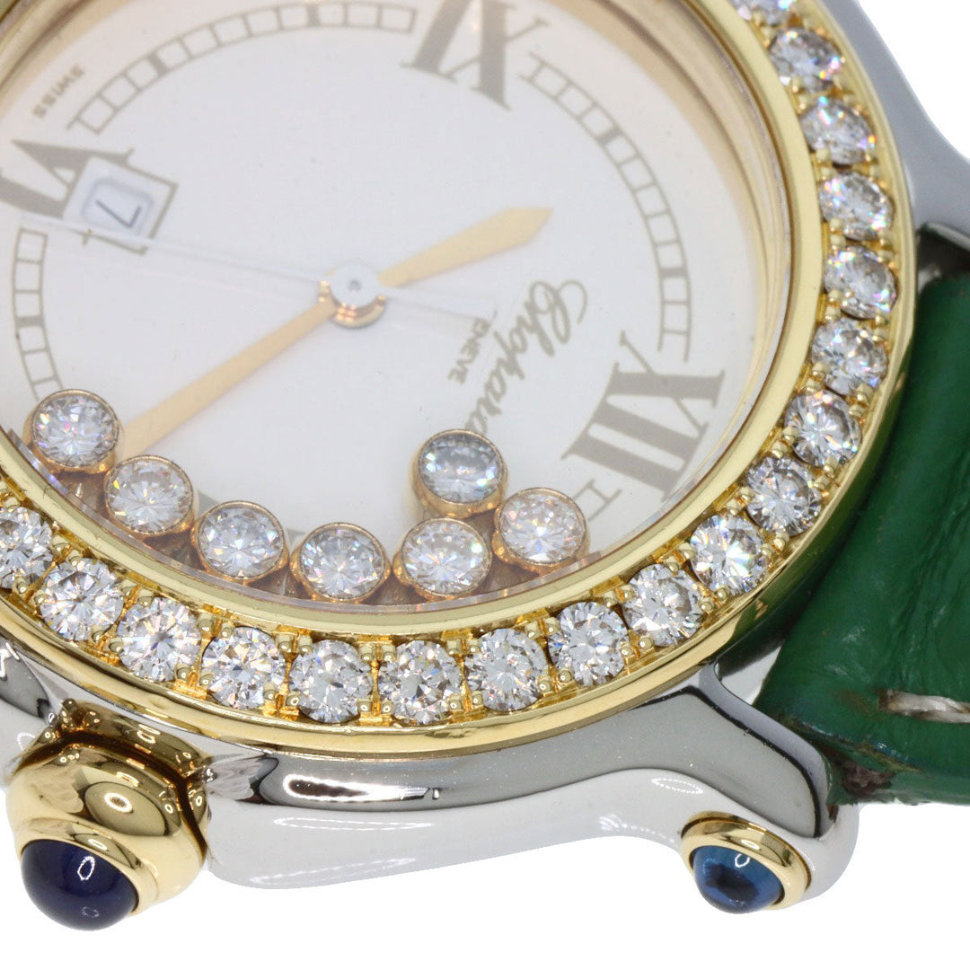 Chopard Watches Quartz 27/8237-23/11 Stainless Steel gold Happy Sports 7P Bezel Diamond Ivory dial