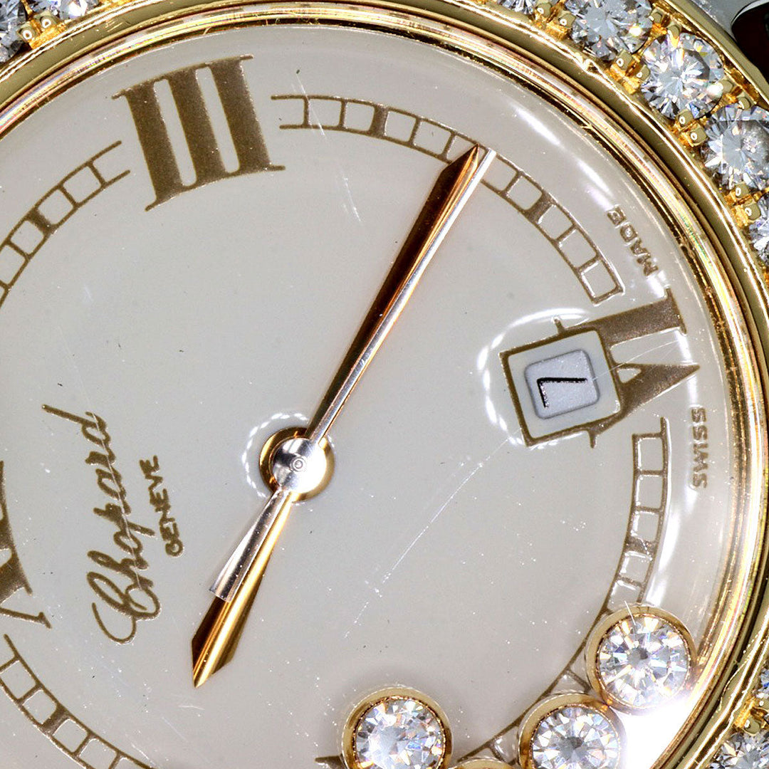 Chopard Watches Quartz 27/8237-23/11 Stainless Steel gold Happy Sports 7P Bezel Diamond Ivory dial