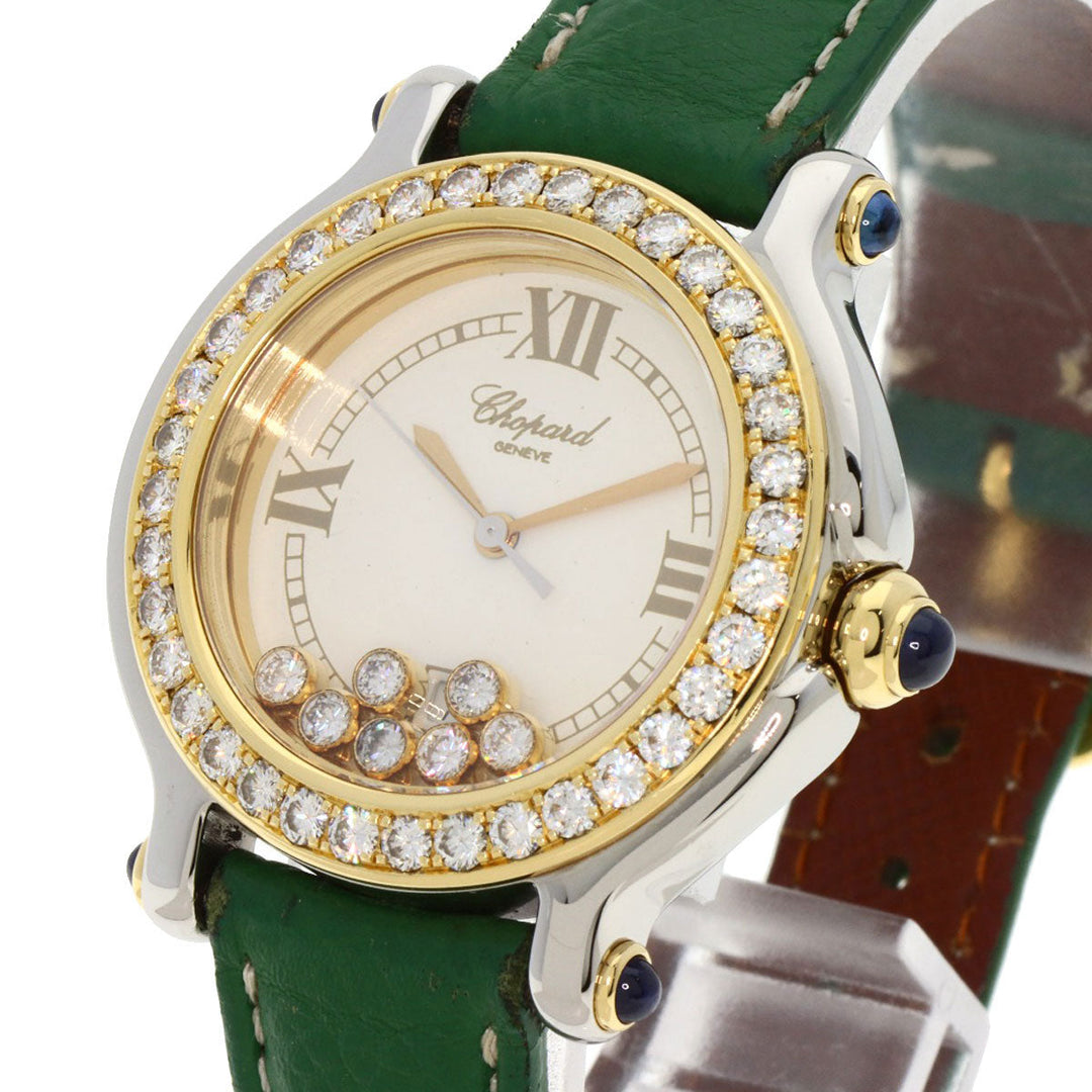 Chopard Watches Quartz 27/8237-23/11 Stainless Steel gold Happy Sports 7P Bezel Diamond Ivory dial