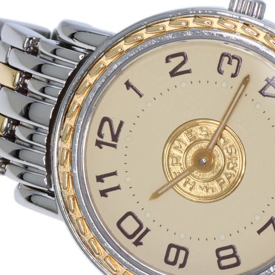 HERMES Watches Quartz SE4.220 Stainless Steel , SSxGP gold Serie Ivory dial Women Used Authentic