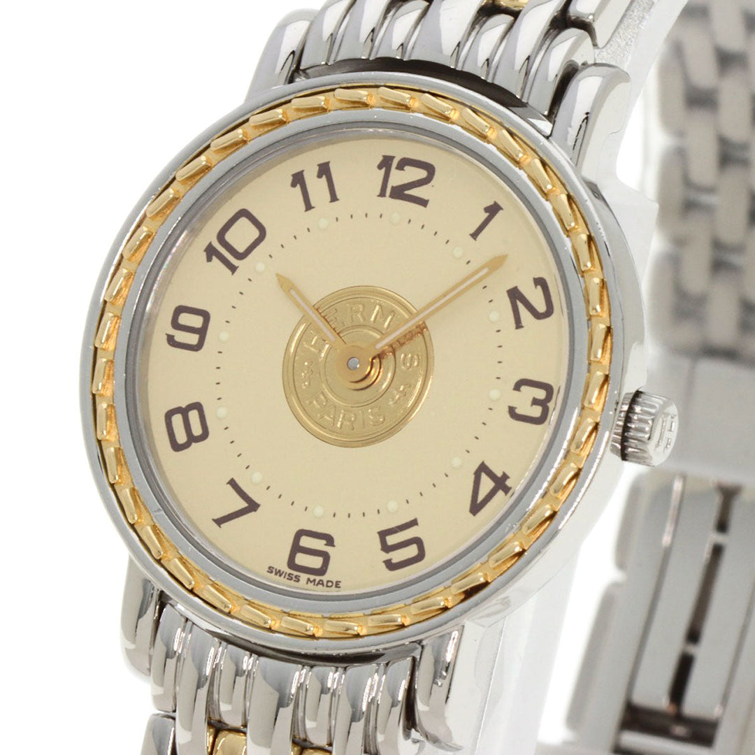 HERMES Watches Quartz SE4.220 Stainless Steel , SSxGP gold Serie Ivory dial Women Used Authentic