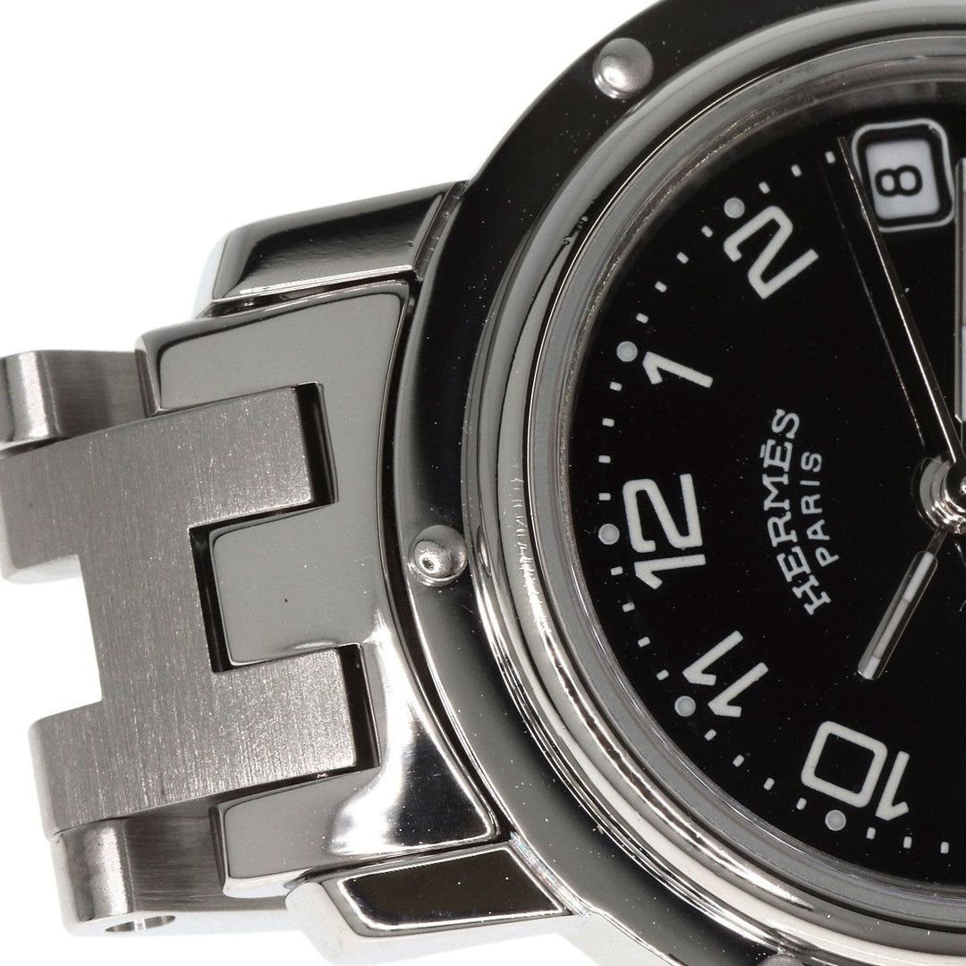 HERMES Watches Quartz CL4.210 Stainless Steel Silver Clipper black dial