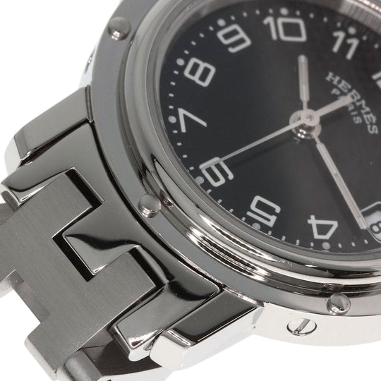 HERMES Watches Quartz CL4.210 Stainless Steel Silver Clipper black dial