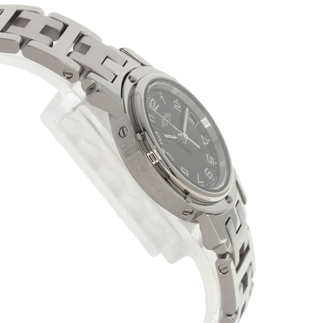 HERMES Watches Quartz CL4.210 Stainless Steel Silver Clipper black dial