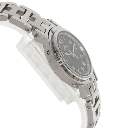 HERMES Watches Quartz CL4.210 Stainless Steel Silver Clipper black dial