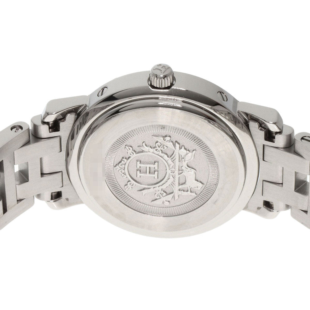 HERMES Watches Quartz CL4.210 Stainless Steel Silver Clipper black dial