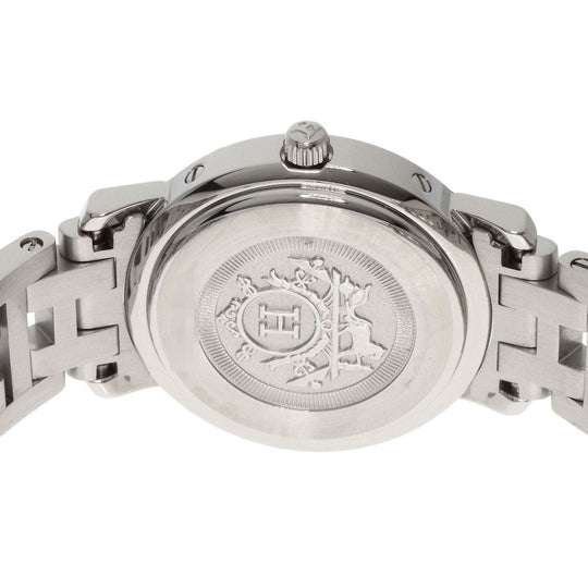 HERMES Watches Quartz CL4.210 Stainless Steel Silver Clipper black dial