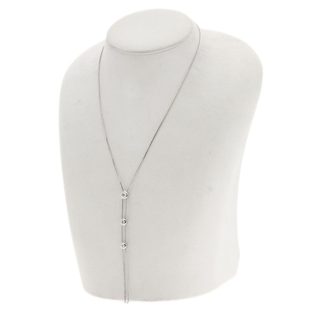 TASAKI Necklace K18WG Silver 3P Diamond