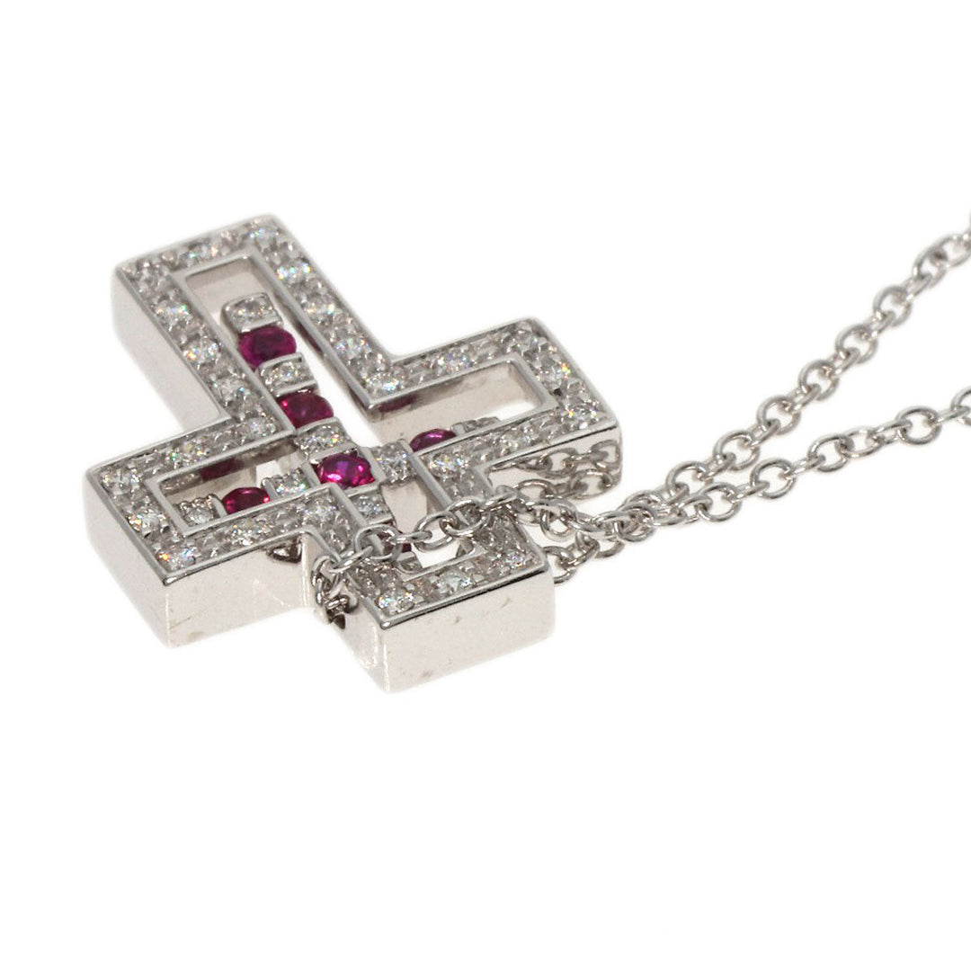 Damiani Necklace K18WG Silver Belle Epoque Ruby Diamond