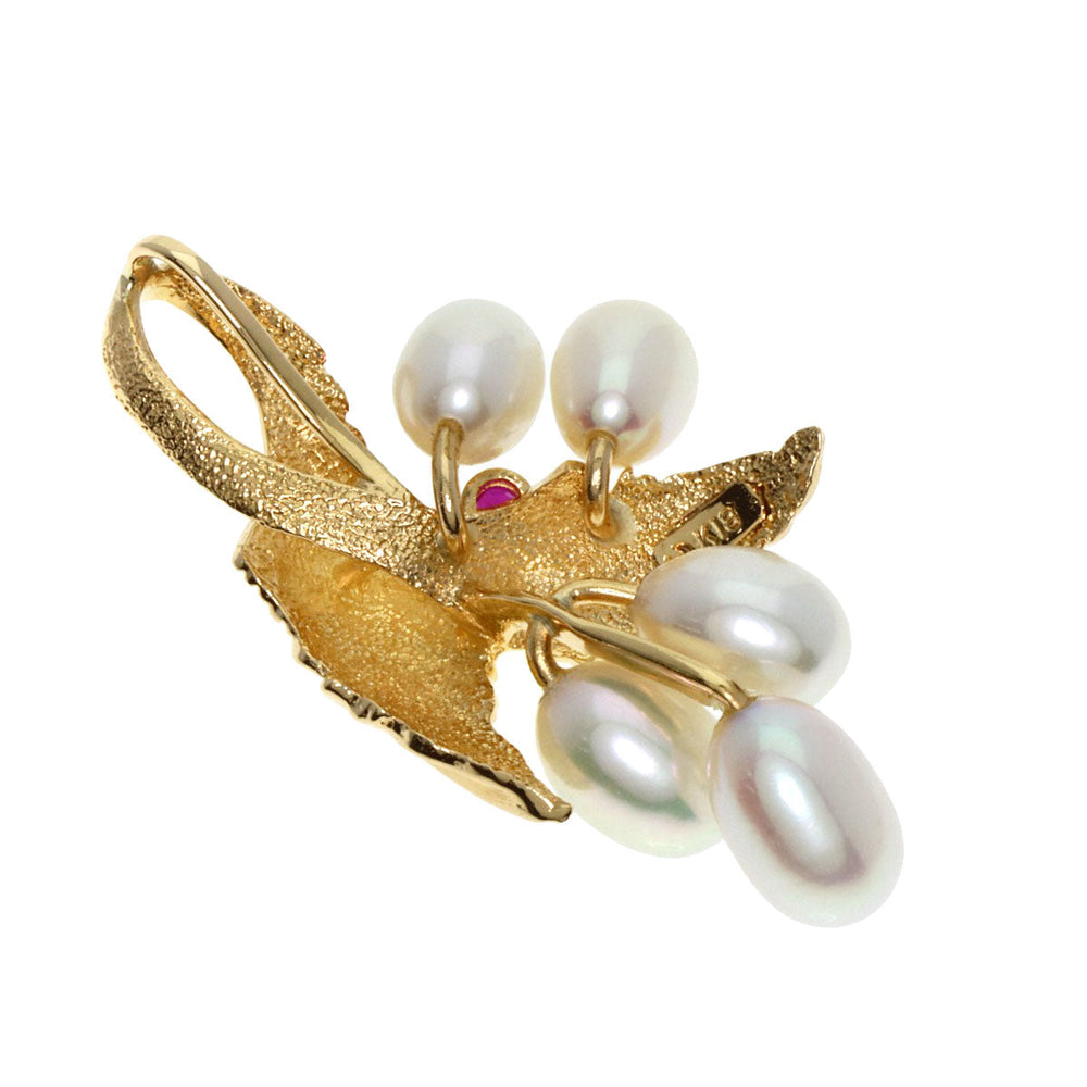 TASAKI Pendant top 18K Yellow Gold gold Pearl Ruby Women Used Authentic