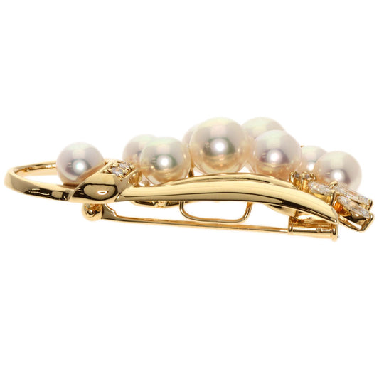 TASAKI Brooch 18K Yellow Gold gold Akoya Pearl Diamond Women Used Authentic