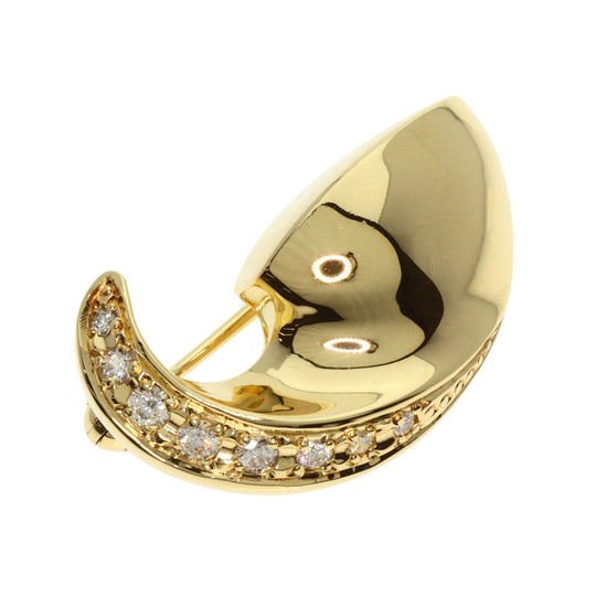 MIKIMOTO Brooch 18K Yellow Gold gold diamond Women Used Authentic