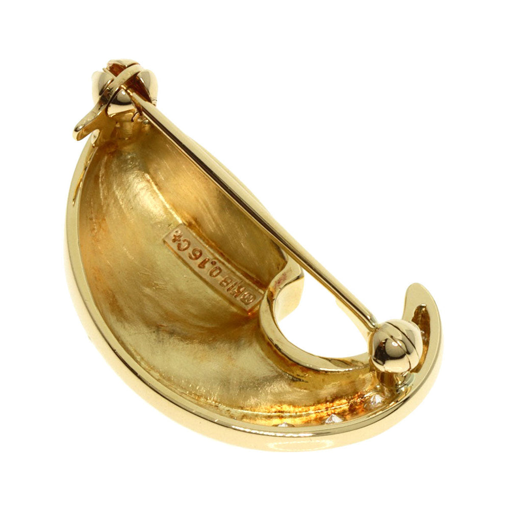 MIKIMOTO Brooch 18K Yellow Gold gold diamond Women Used Authentic