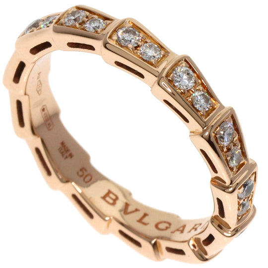 BVLGARI Ring 18K Pink Gold gold Serpenti Viper Diamond #50 Women Used Authentic