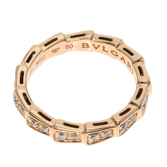 BVLGARI Ring 18K Pink Gold gold Serpenti Viper Diamond #50 Women Used Authentic