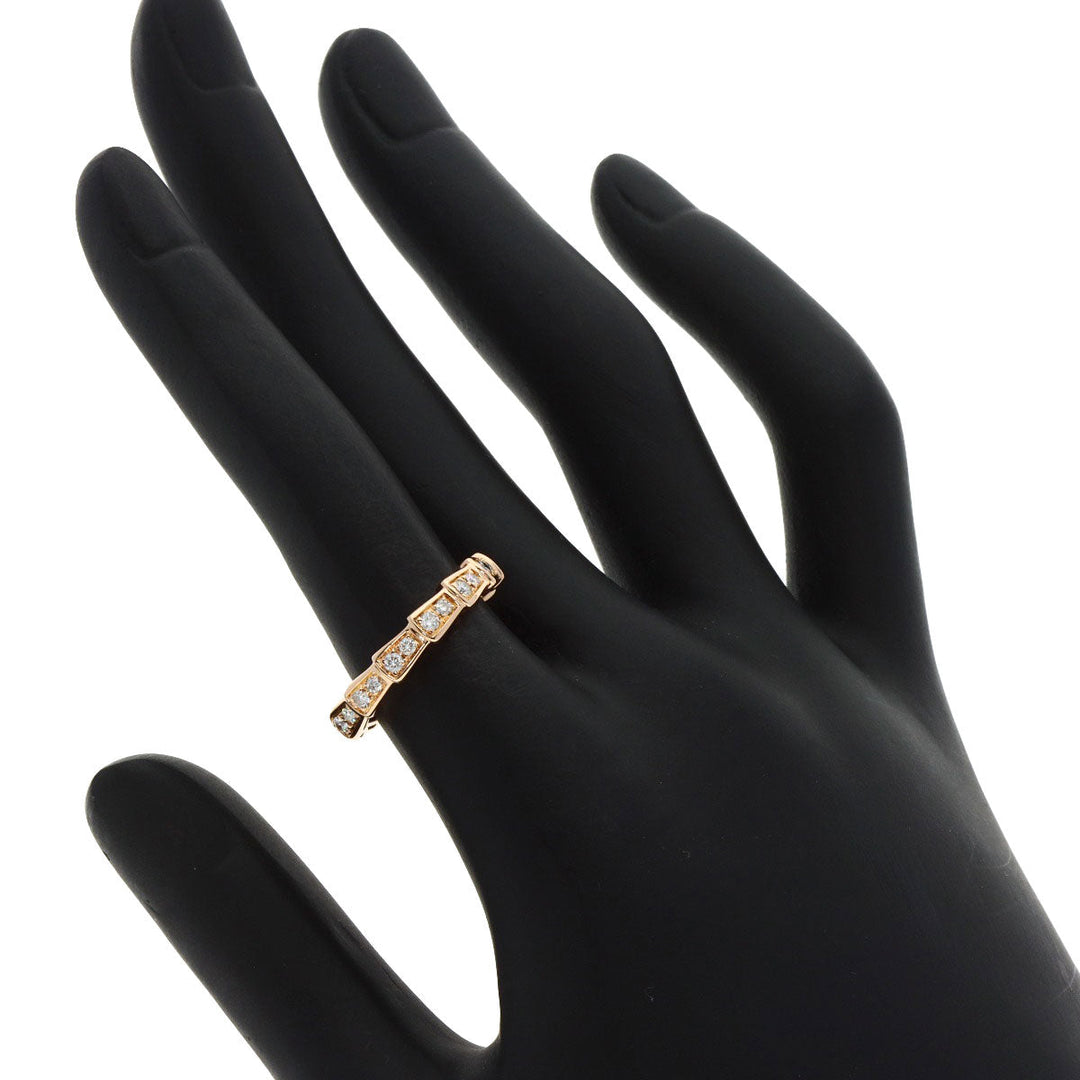 BVLGARI Ring 18K Pink Gold gold Serpenti Viper Diamond #50 Women Used Authentic