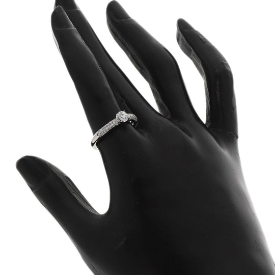 MIKIMOTO Ring PT950 Silver diamond Women Used Authentic