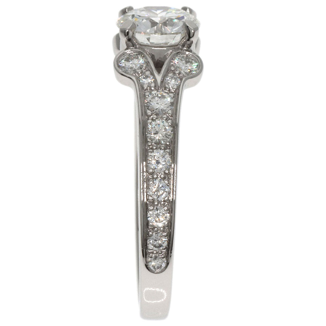 CARTIER Ring PT950 Silver Ballerina Diamond # 50