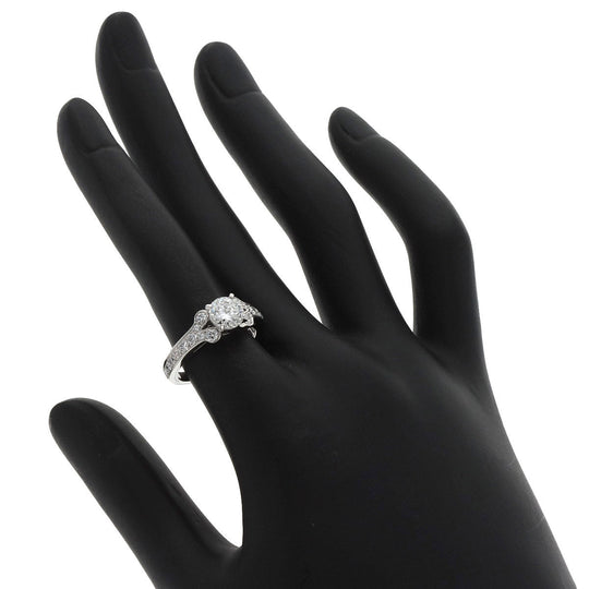 CARTIER Ring PT950 Silver Ballerina Diamond # 50