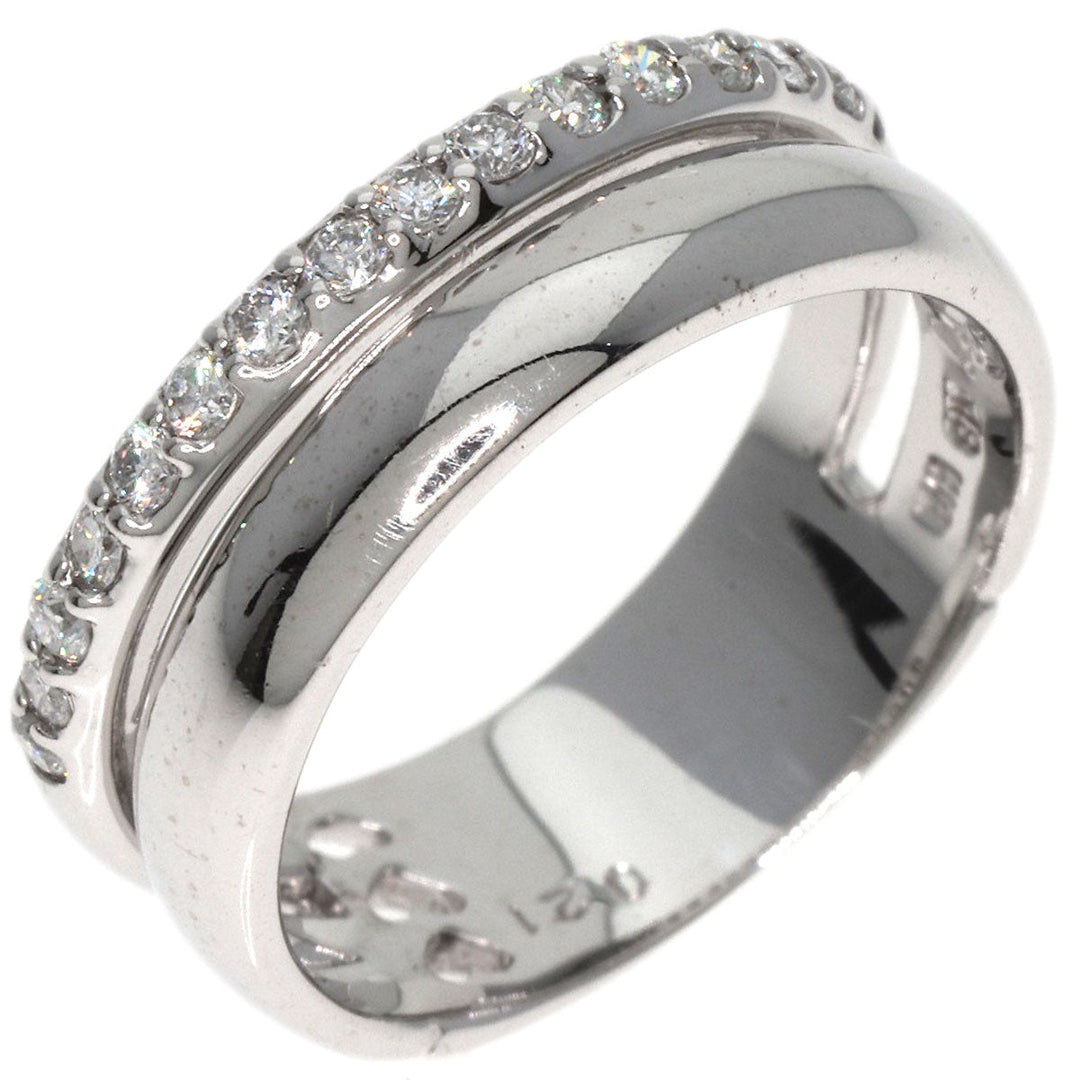 Ponte Vecchio Ring K18WG Silver diamond Women Used Authentic