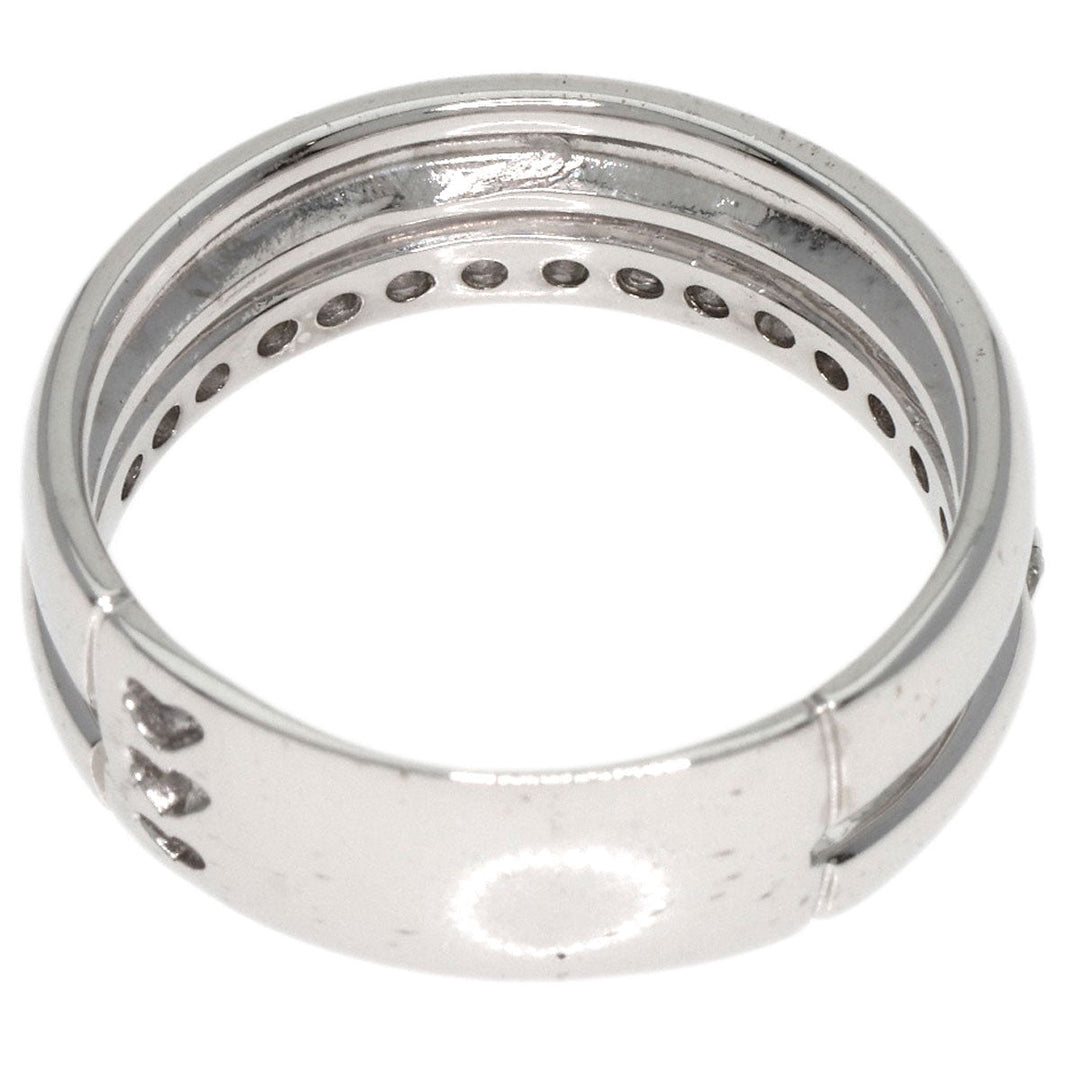 Ponte Vecchio Ring K18WG Silver diamond Women Used Authentic