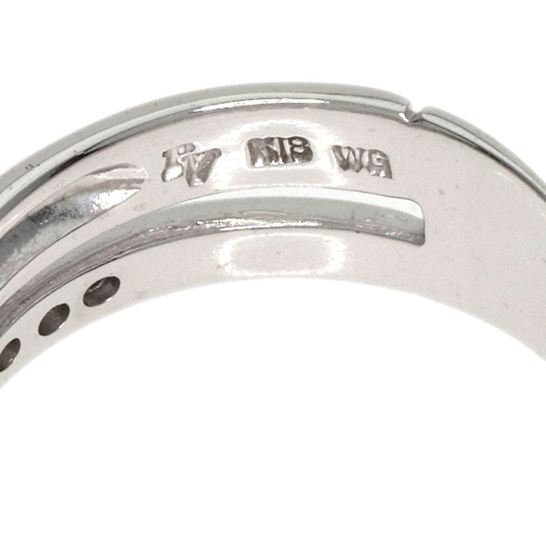 Ponte Vecchio Ring K18WG Silver diamond Women Used Authentic