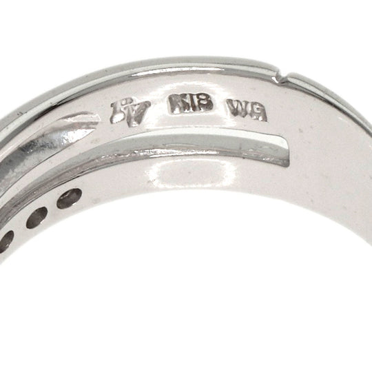 Ponte Vecchio Ring K18WG Silver diamond Women Used Authentic