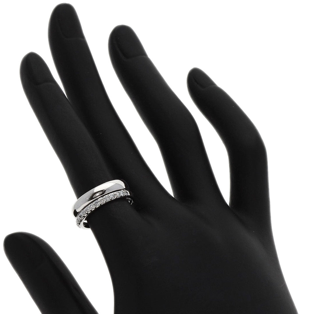 Ponte Vecchio Ring K18WG Silver diamond Women Used Authentic