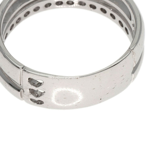 Ponte Vecchio Ring K18WG Silver diamond Women Used Authentic
