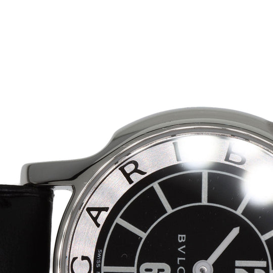 BVLGARI Watches Quartz ST29S Stainless Steel, Leather Silver Solo tempo black dial Women Used Authentic