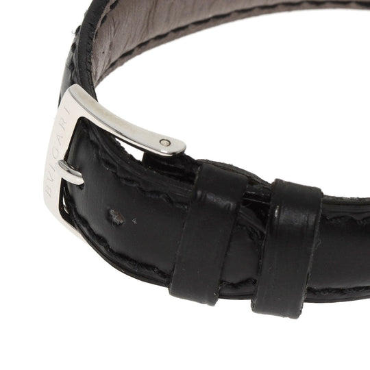 BVLGARI Watches Quartz ST29S Stainless Steel, Leather Silver Solo tempo black dial Women Used Authentic