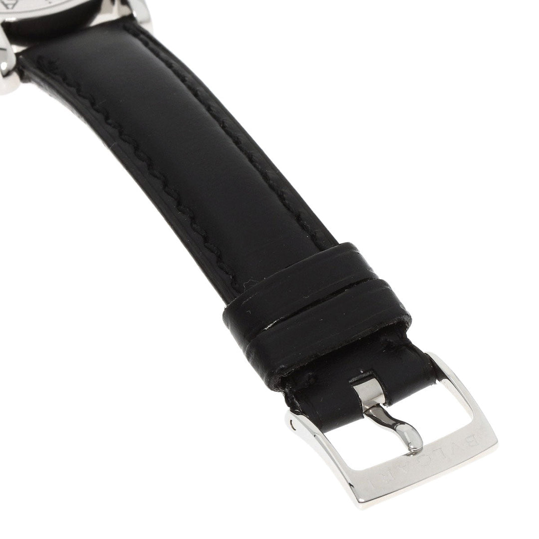 BVLGARI Watches Quartz ST29S Stainless Steel, Leather Silver Solo tempo black dial Women Used Authentic