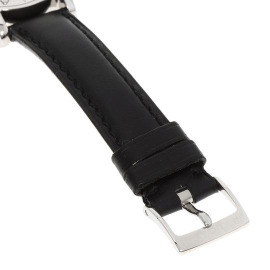 BVLGARI Watches Quartz ST29S Stainless Steel, Leather Silver Solo tempo black dial Women Used Authentic