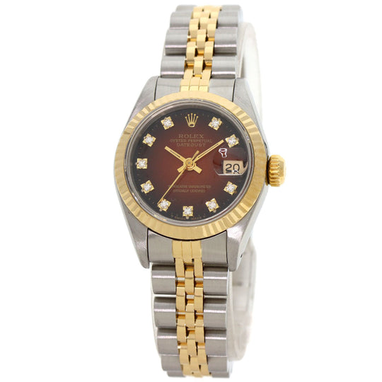 ROLEX Watches Mechanical Automatic 69173G Stainless Steel gold Datejust 10P Diamond Cherry gradation dial