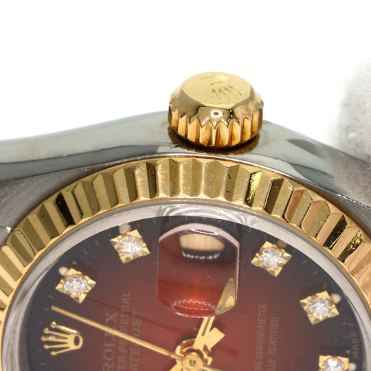 ROLEX Watches Mechanical Automatic 69173G Stainless Steel gold Datejust 10P Diamond Cherry gradation dial