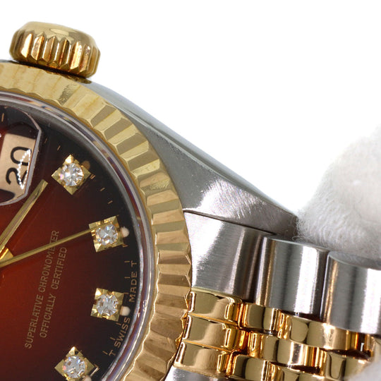 ROLEX Watches Mechanical Automatic 69173G Stainless Steel gold Datejust 10P Diamond Cherry gradation dial