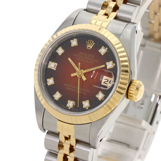 ROLEX Watches Mechanical Automatic 69173G Stainless Steel gold Datejust 10P Diamond Cherry gradation dial