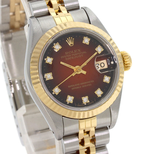 ROLEX Watches Mechanical Automatic 69173G Stainless Steel gold Datejust 10P Diamond Cherry gradation dial
