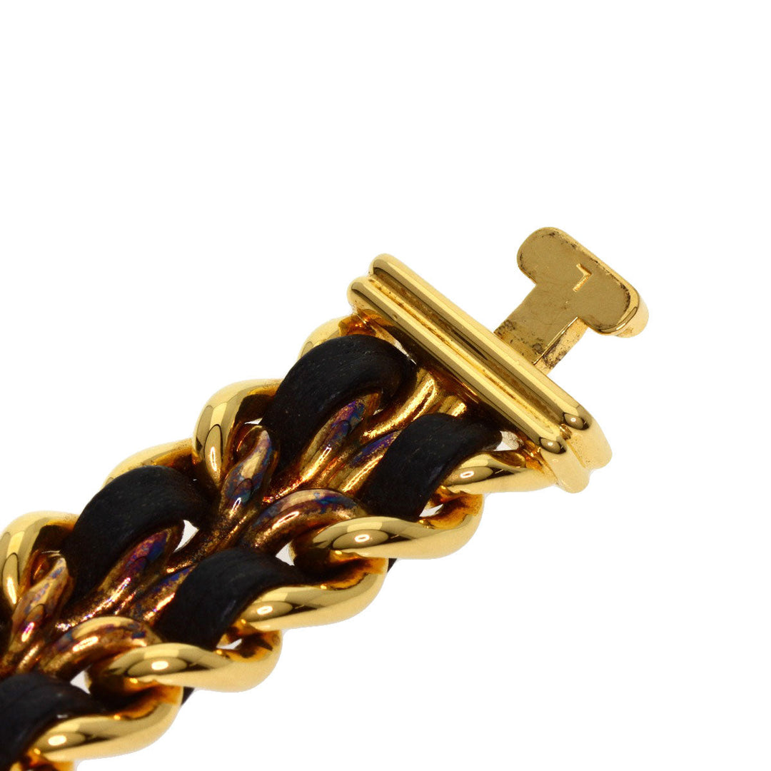 CHANEL Watches Quartz H0001 Gold Plated, GPx Leather gold Premiere black dial Women Used Authentic