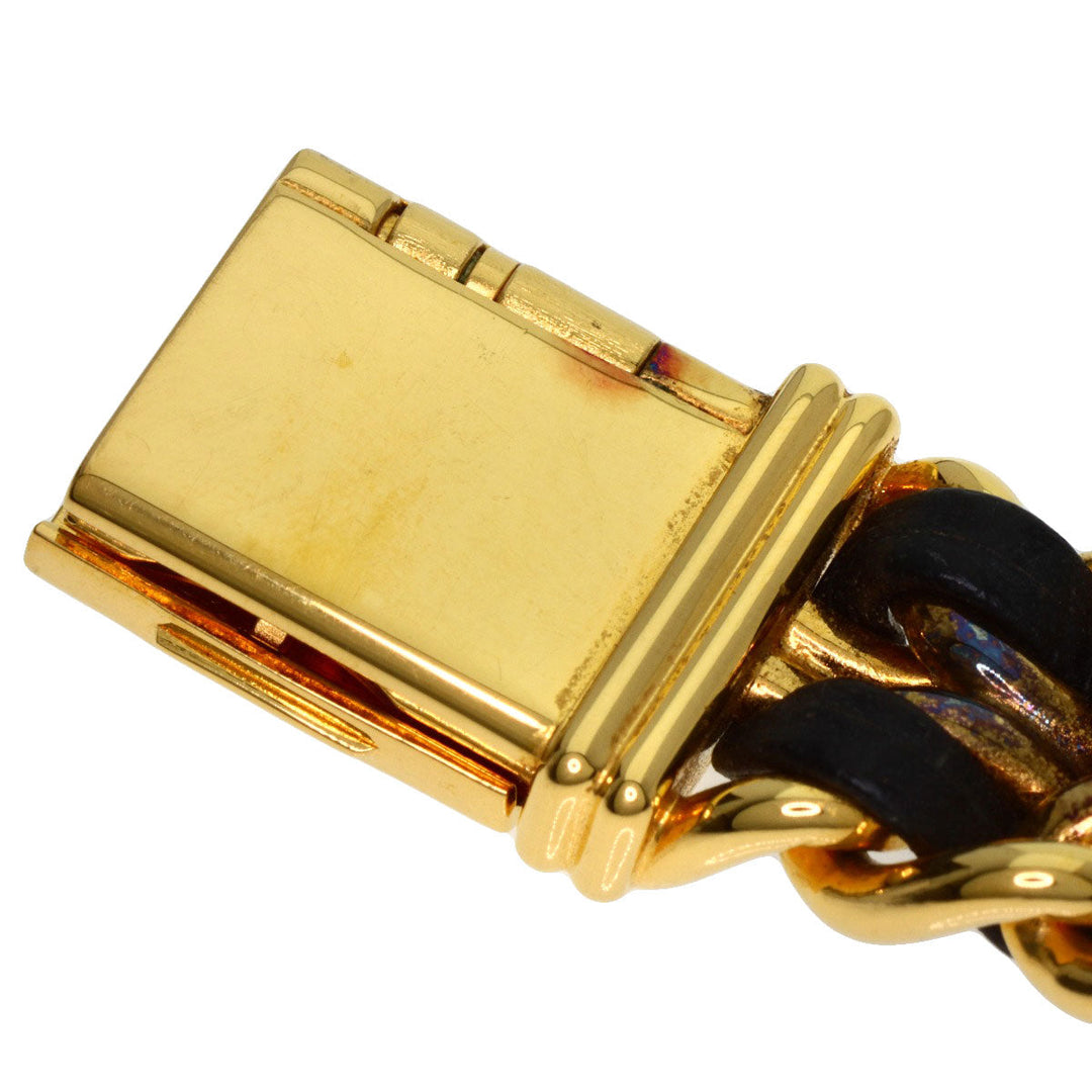 CHANEL Watches Quartz H0001 Gold Plated, GPx Leather gold Premiere black dial Women Used Authentic