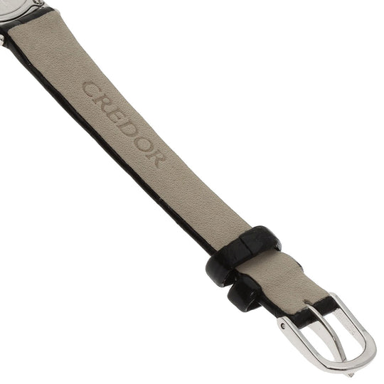 SEIKO Watches Quartz GTWF001 PT900, leather Silver CREDOR Maker Complete Silver dial Women Used Authentic